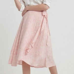 🎒Lucky Brand Lined Wrap Midi Skirt Light Pink
